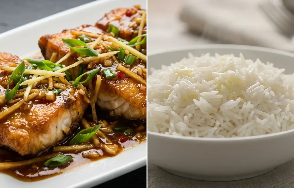 Ginger Fish with Steamed Basmati Rice