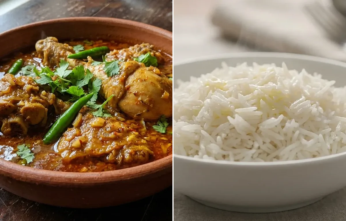 Goalondo Chicken Curry with Steamed Basmati Rice