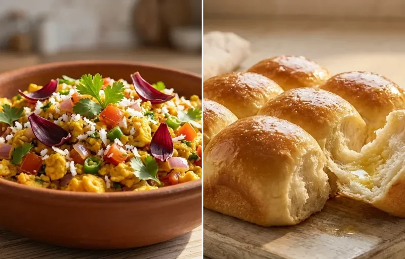 Goan Anda Bhurji with Ladi Pav