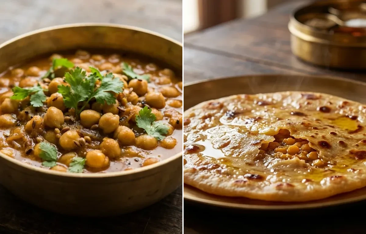 Goan Chane Tonak with Puran Poli