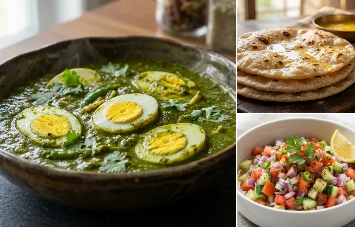 Goan Green Masala Egg Curry with Chapati