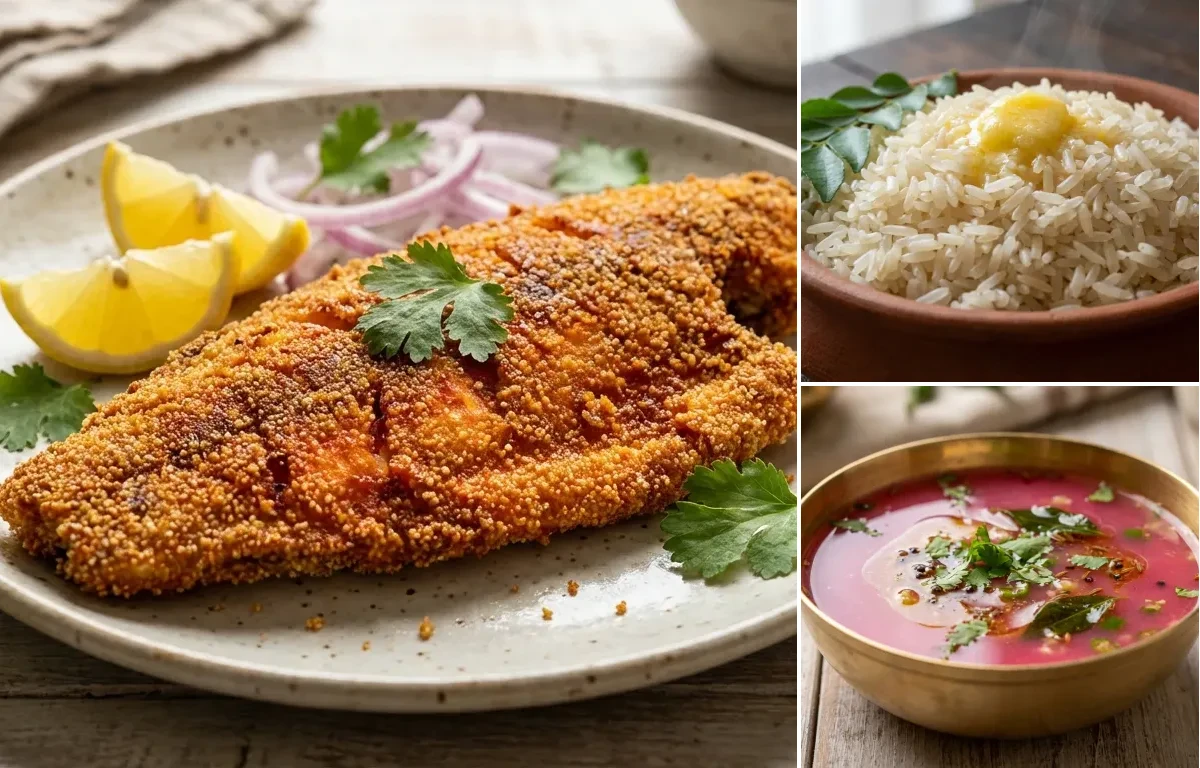 Goan Lepo Fry with Ukda Tandul and Kokum Saar