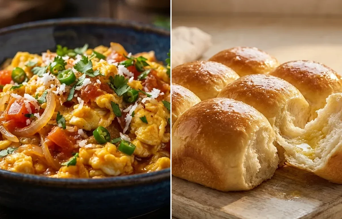 Goan Masala Scrambled Eggs with Ladi Pav