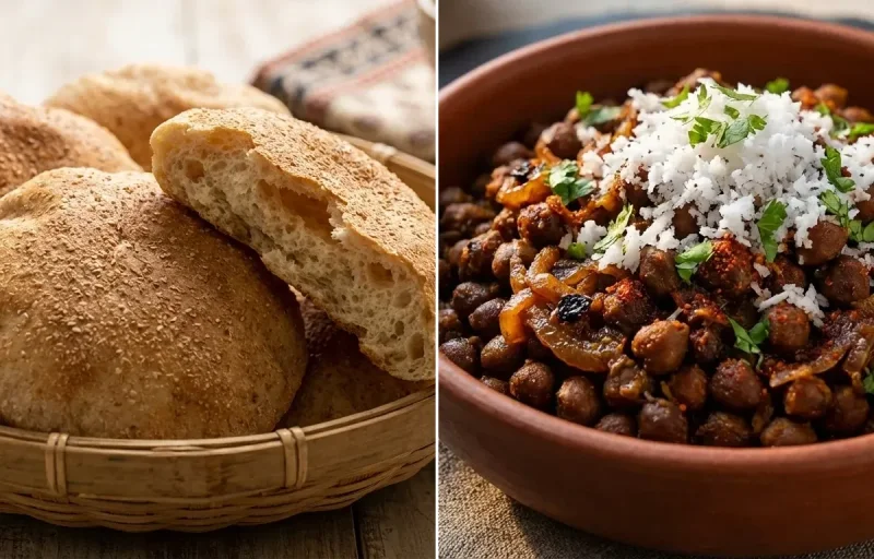 Goan Poee Bread with Chanyachi Bhaji