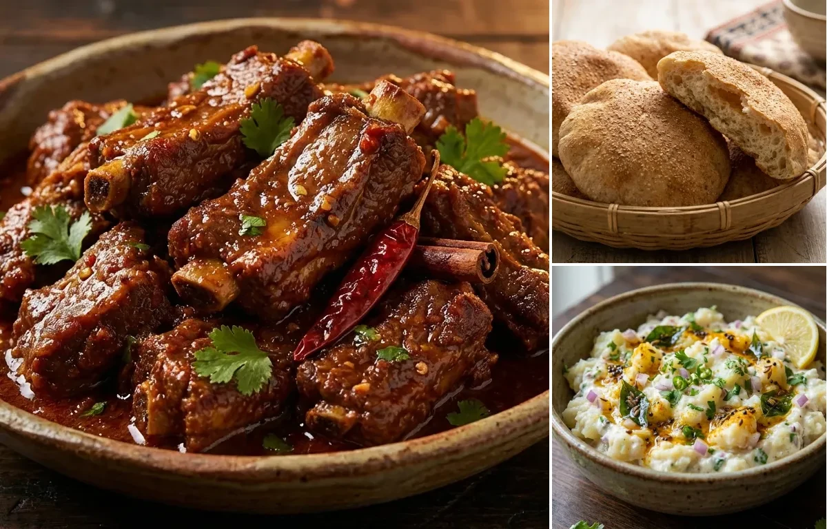 Goan Pork Ribs with Goan Poee Bread and Potato Salad
