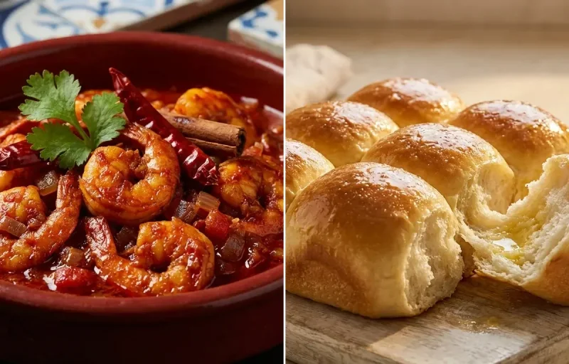 Goan Prawn Balchão with Ladi Pav