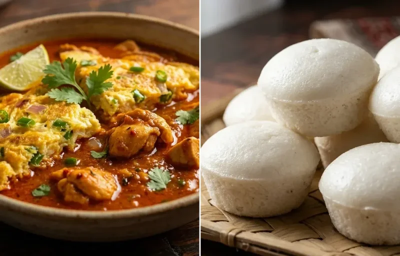 Goan Ros Omelette with Goan Sannas