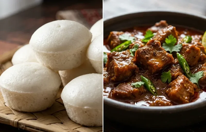Goan Sannas with Mangalorean Pork Bafat
