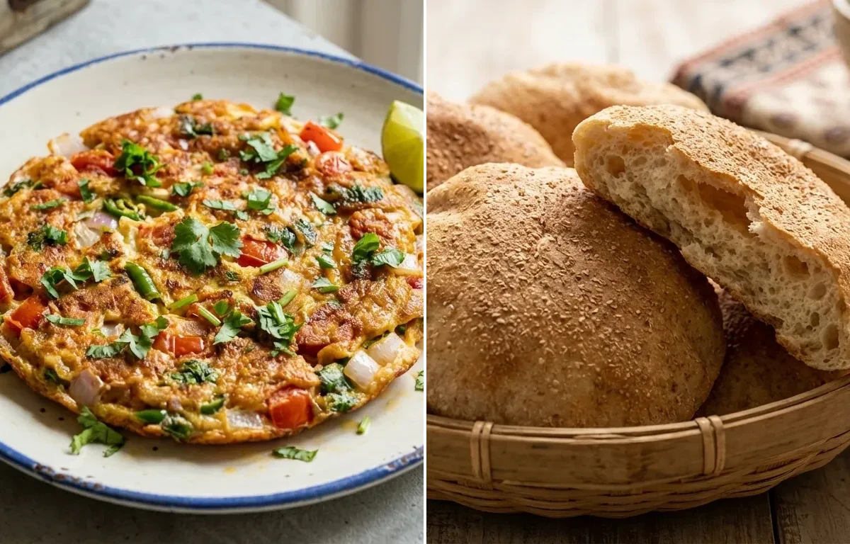 Goan Tomato Omelette with Goan Poee Bread