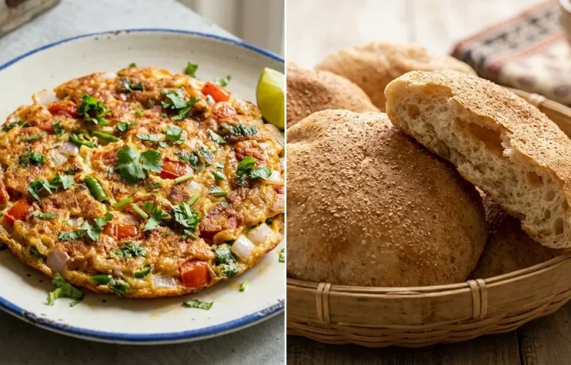 Goan Tomato Omelette with Goan Poee Bread