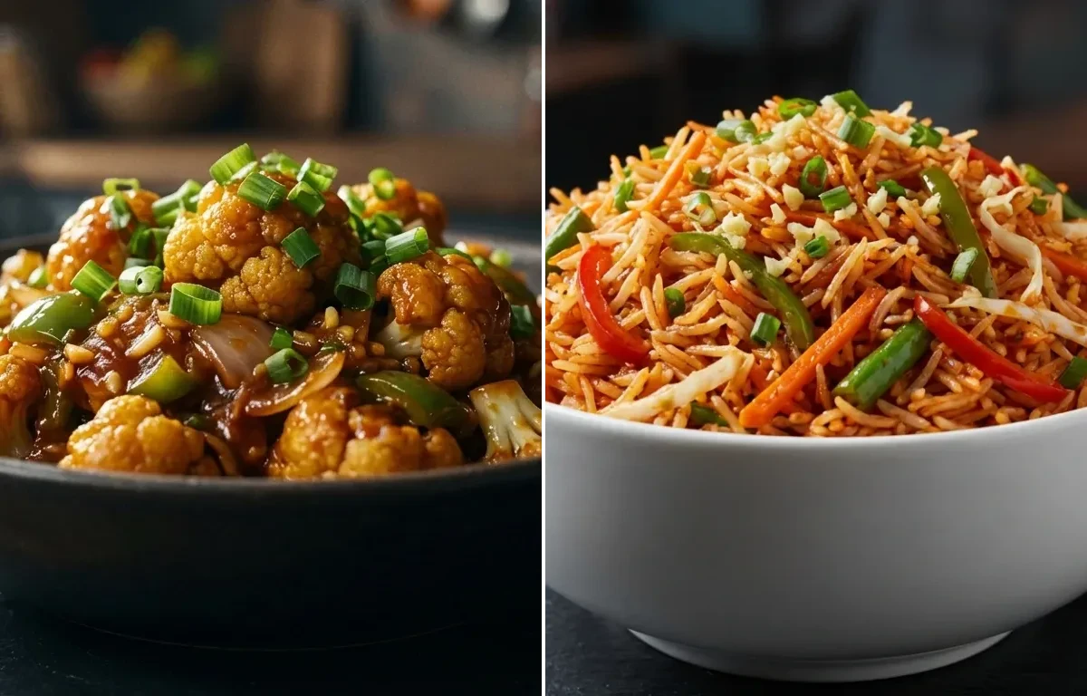 Gobi Manchurian Dry with Schezwan Fried Rice