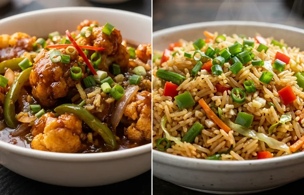 Gobi Manchurian Gravy with Veg Fried Rice