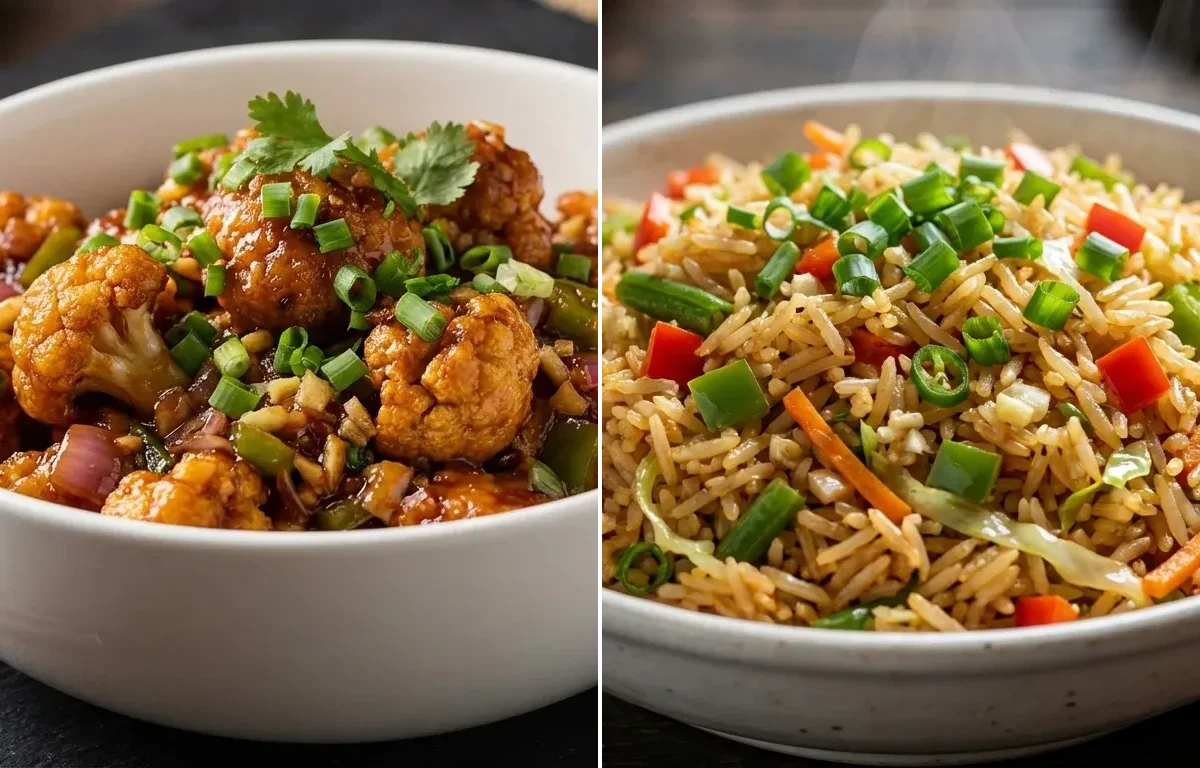 Gobi Manchurian with Veg Fried Rice