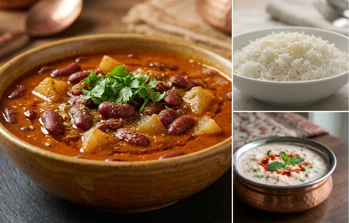Gogji Rajma with Steamed Basmati Rice and Muji Chatin