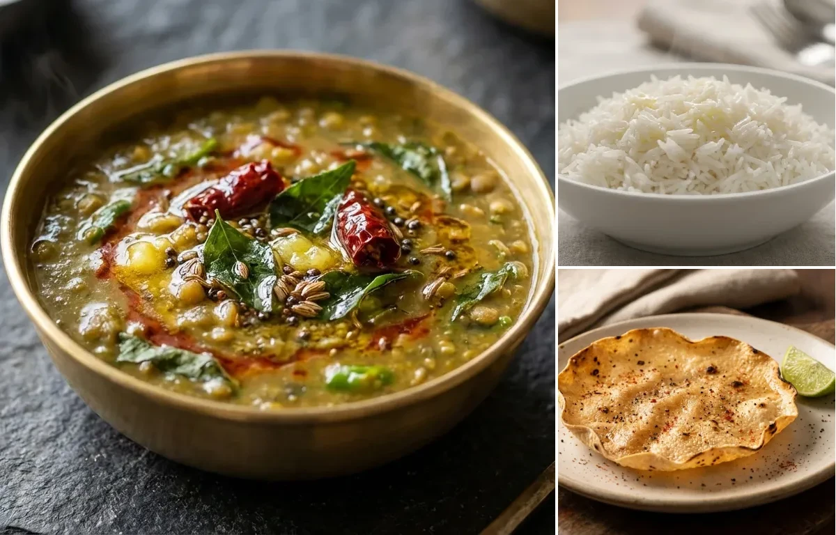 Gongura Pappu with Steamed Basmati Rice