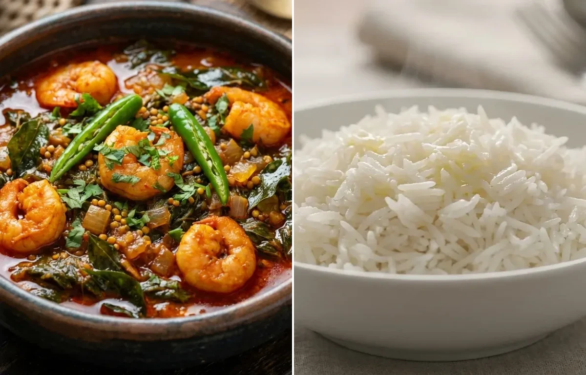 Gongura Royyala with Steamed Basmati Rice
