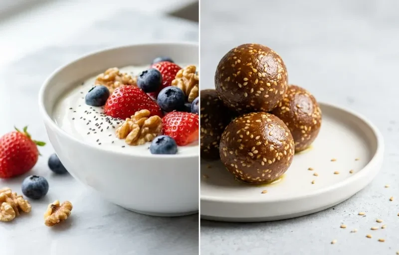 Greek Yogurt Bowl with Berries Walnuts and Chia Lactation + supplement