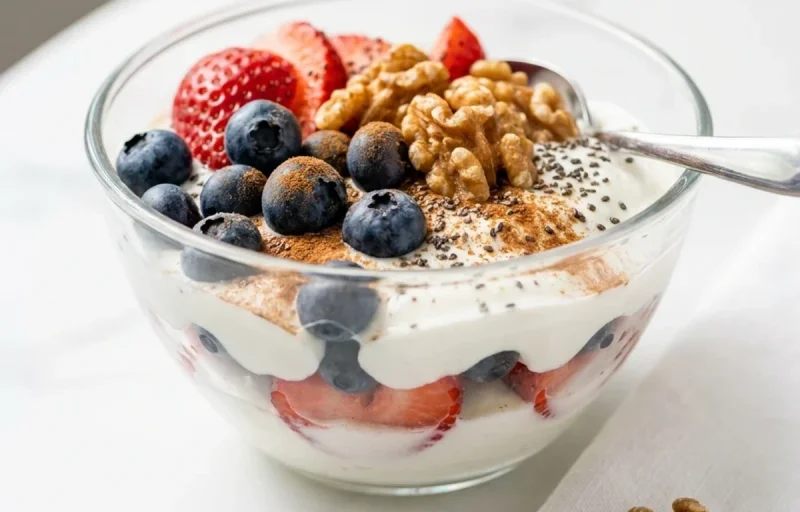 Greek Yogurt with Berries and Walnuts Type2 Diabetes Managed