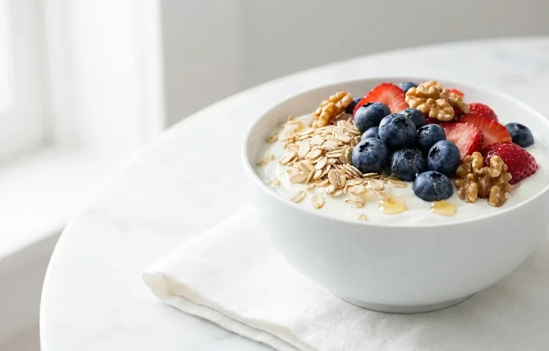Greek Yogurt with Berries Chia and Walnuts