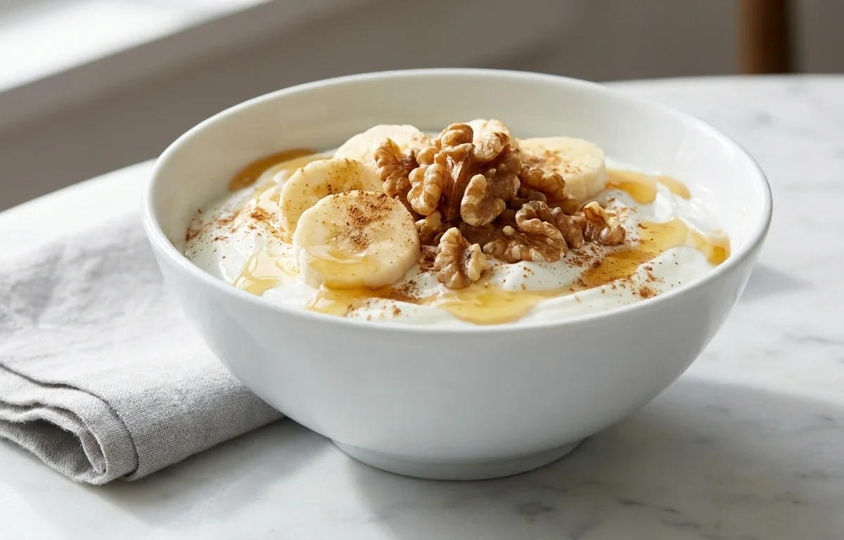 Greek Yogurt with Honey Walnuts and Banana