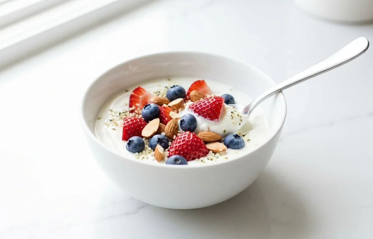 Greek Yogurt with Mixed Berries and Almonds