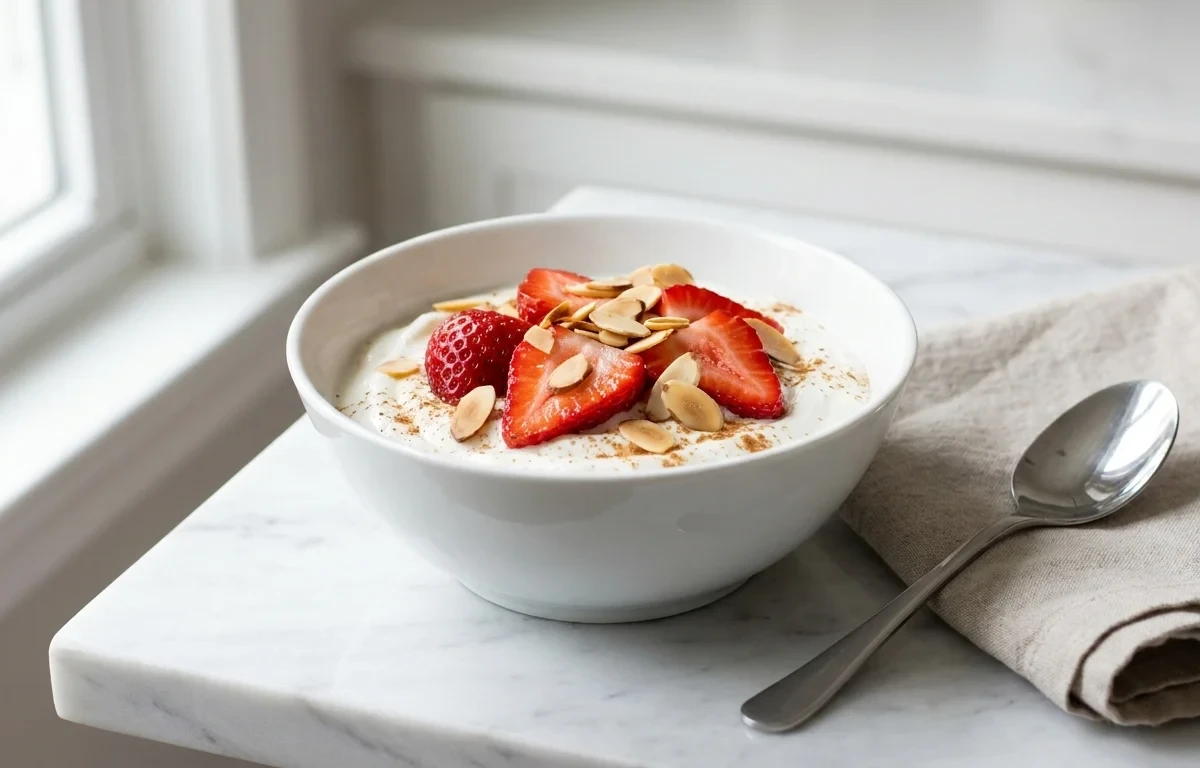 Greek Yogurt with Strawberries and Almonds