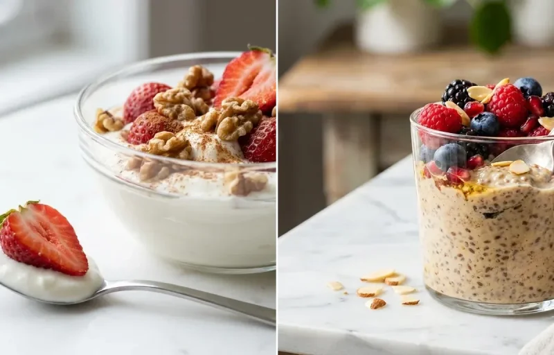 Greek Yogurt with Strawberries and Walnuts