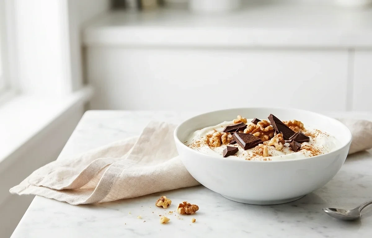 Greek Yogurt with Walnuts and Dark Chocolate