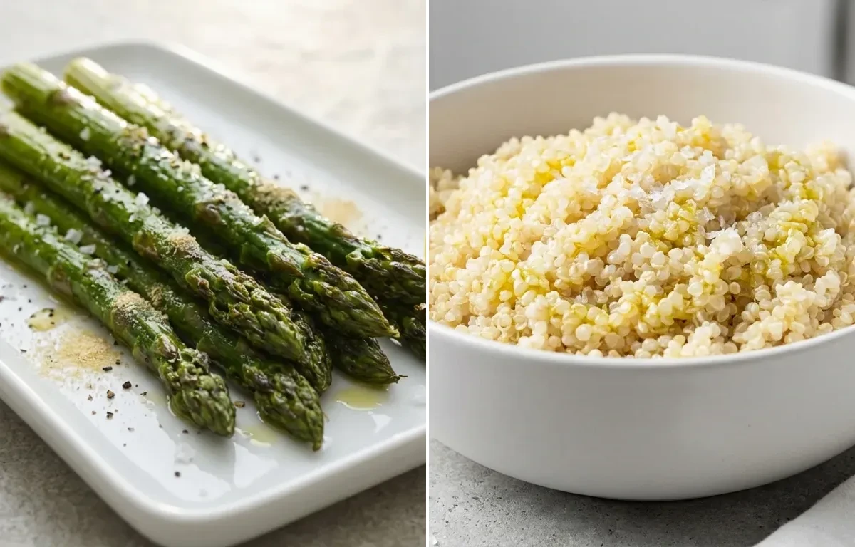 Grilled Salmon with Roasted Asparagus and Quinoa