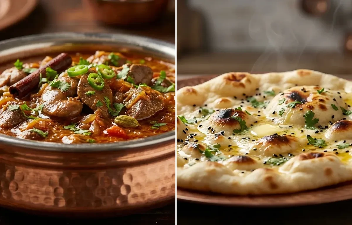 Gurda Kaleji Masala with Butter Naan