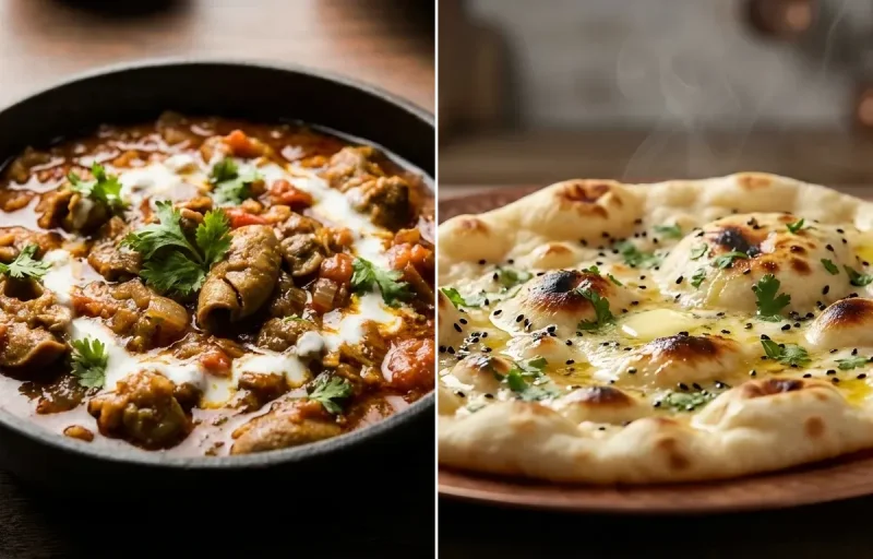 Gurda Kapoora Masala with Butter Naan