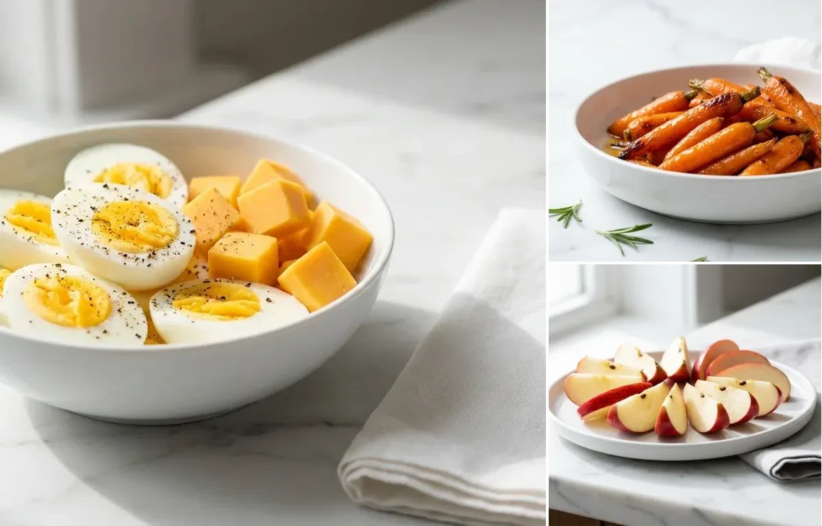 Hard Boiled Eggs with Cheddar Cubes