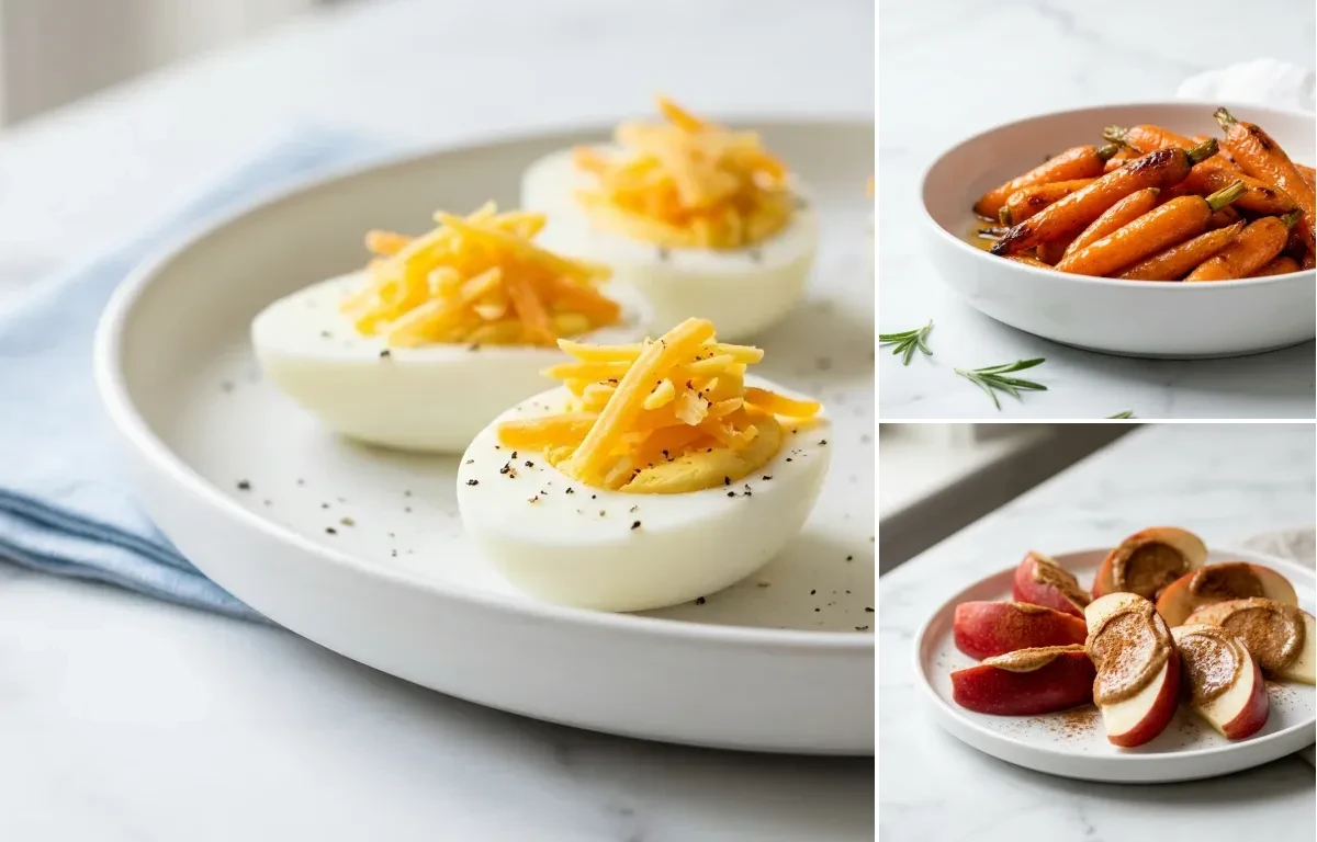 Hard Boiled Eggs with Cheddar with Apple with Almond Butter