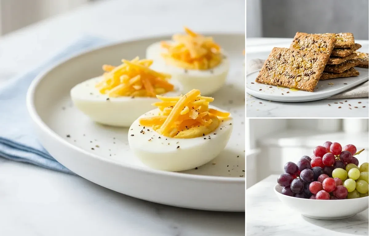 Hard Boiled Eggs with Cheddar with Grapes