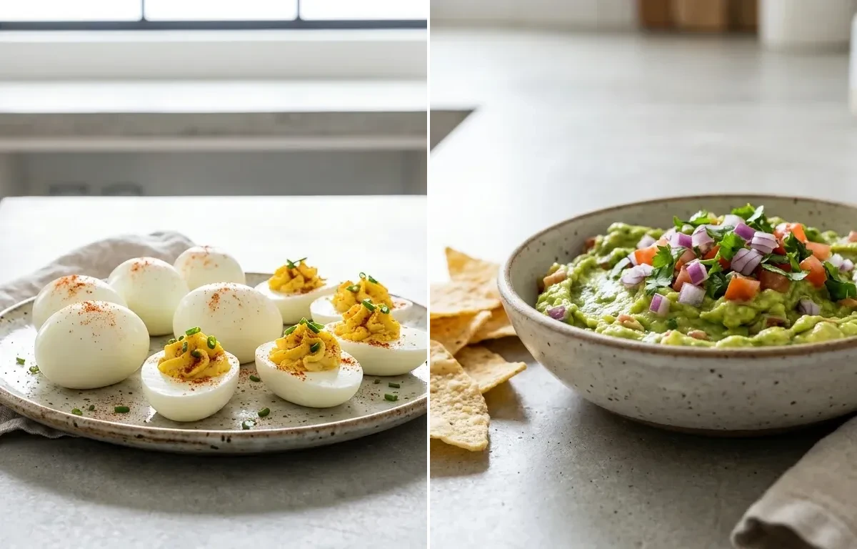 Hard-Boiled Eggs with Simple Guacamole