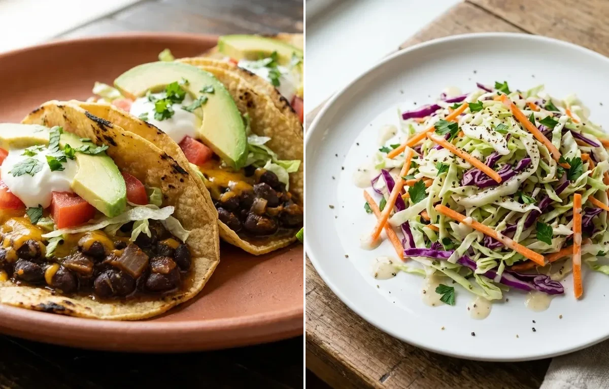 Black Bean Tacos with Simple Cabbage Slaw