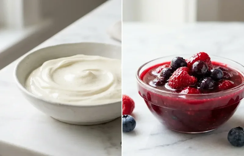 High-Protein Greek Yogurt Base, Mixed Berry Topping and Nut and Seed Crunch