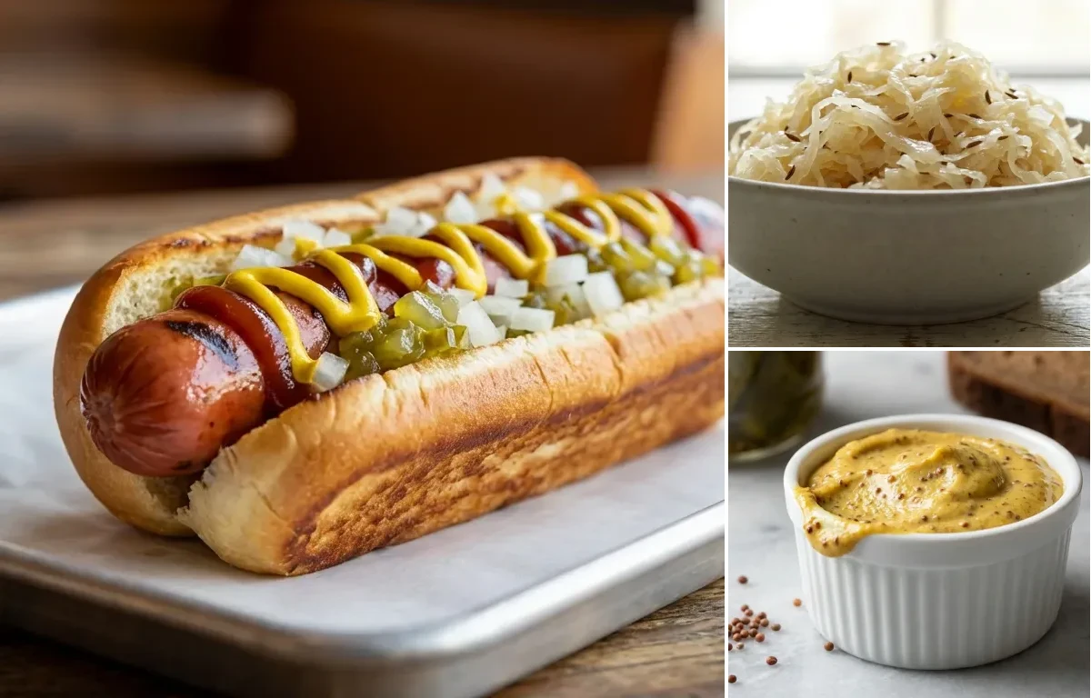 Hot Dog with Sauerkraut and Deli Mustard