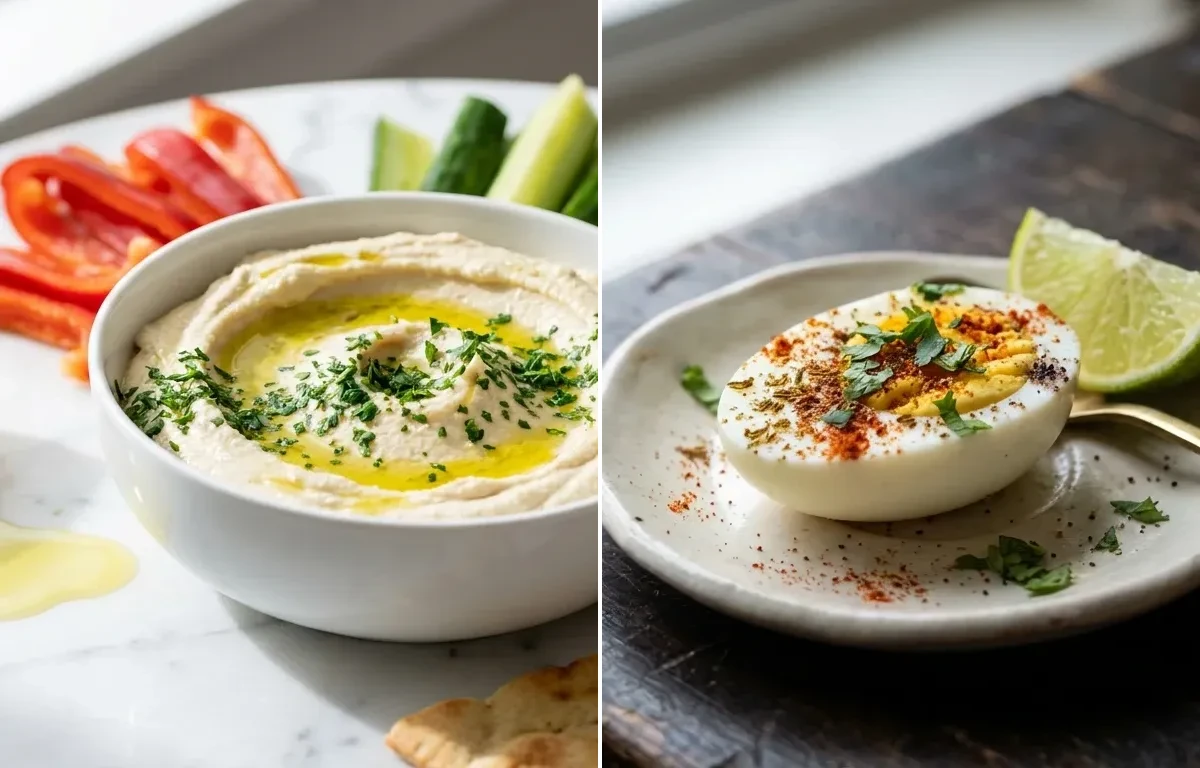 Hummus with Crudits and Crackers PCOS