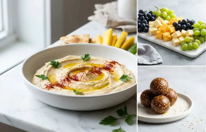 Hummus with Crudits and Pita with Cheese and Grapes + supplement
