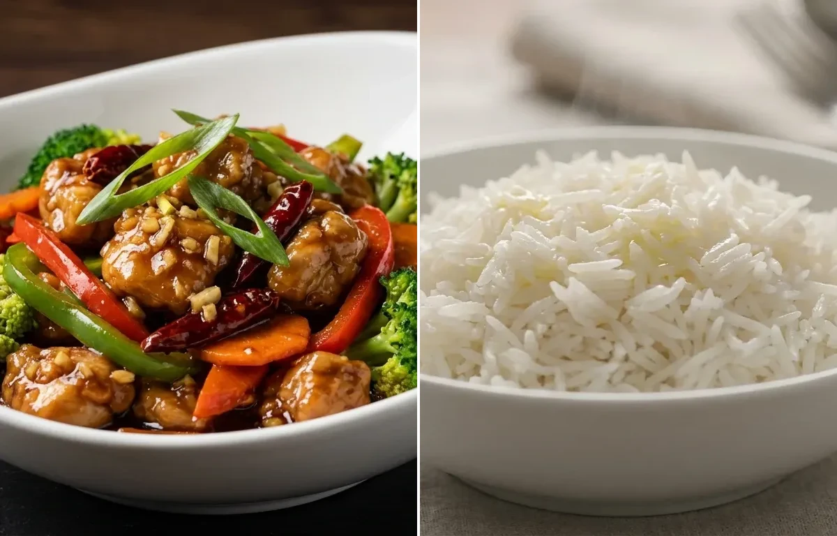 Hunan Chicken with Steamed Basmati Rice