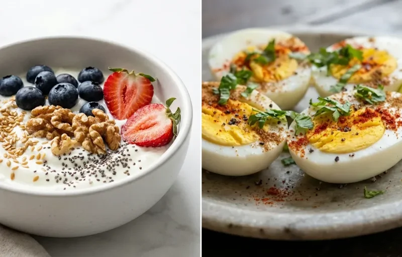 Hung Curd Bowl with Boiled Eggs