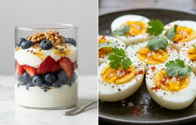 Hung Curd Jar with Boiled Egg