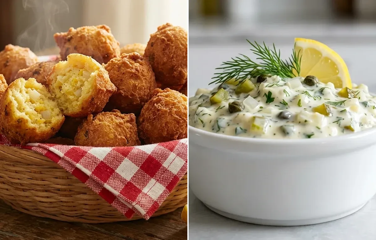 Hush Puppies with Eggless Tartar Sauce