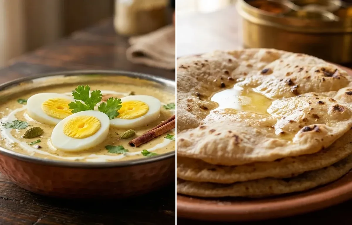 Hyderabadi Egg Malai Kurma with Roti