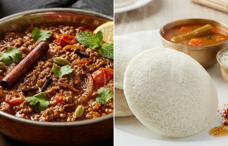 Hyderabadi Keema with Idli