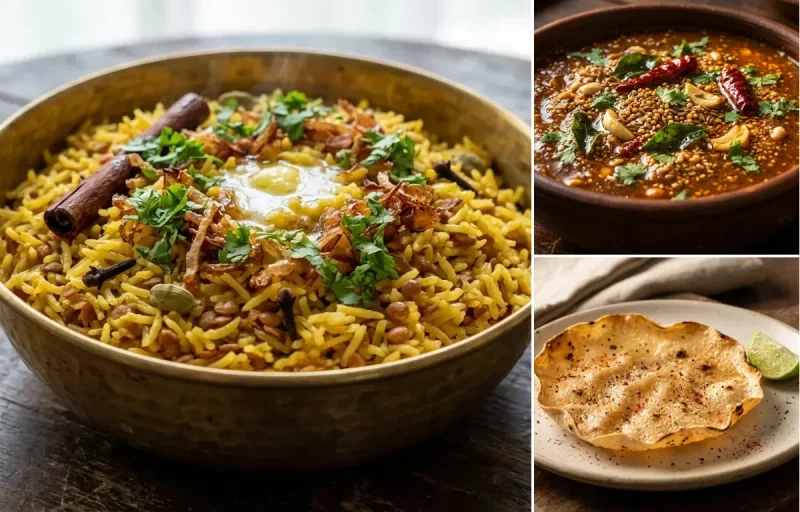 Hyderabadi Khichdi with Til ka Khatta