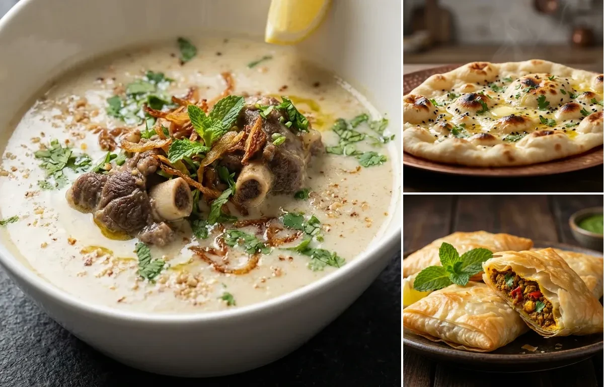 Hyderabadi Mutton Marag with Butter Naan and Hyderabadi Lukhmi