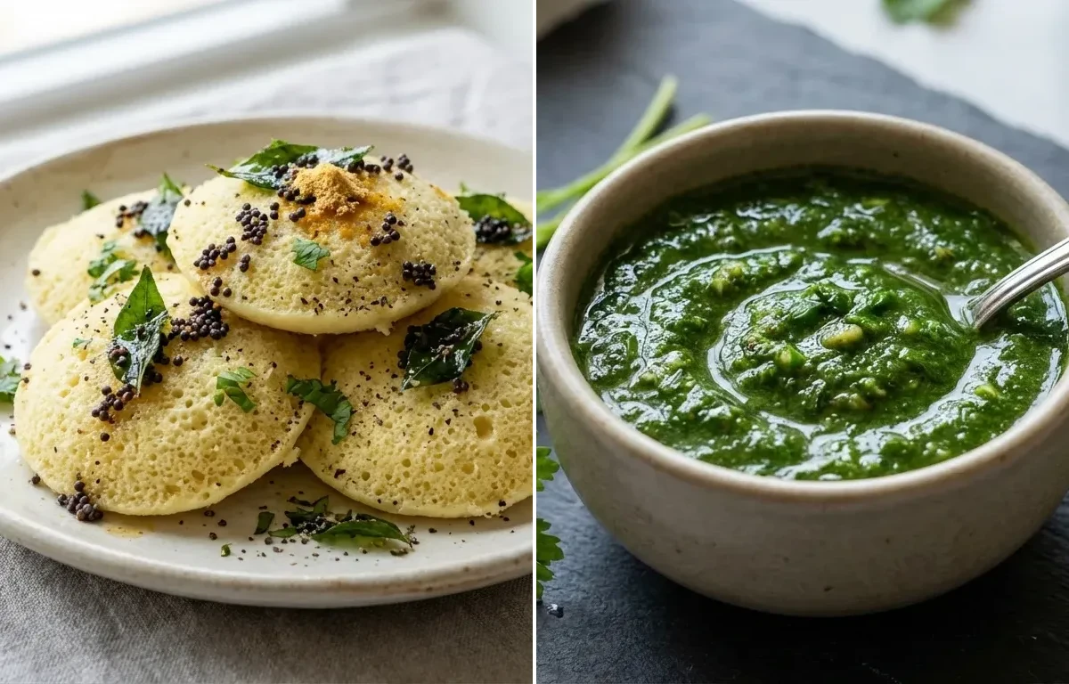 Idada with Coriander Mint Chutney