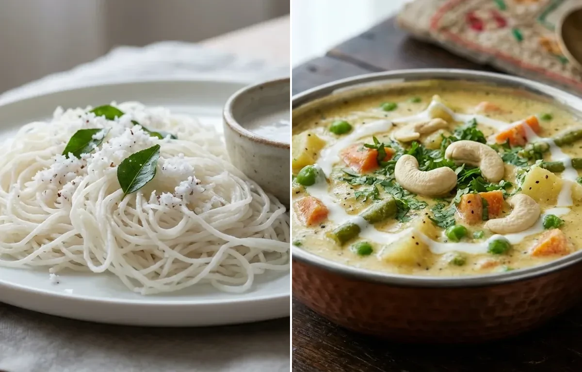 Idiyappam with Vegetable Korma
